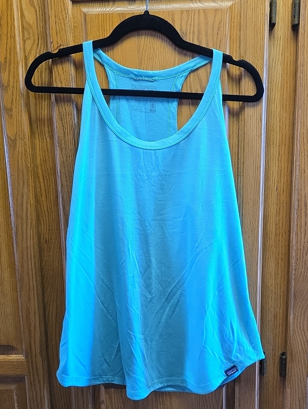 Patagonia Womens Capilene Cool Trail, Teal Racerback Tank Top, Teal Size XL